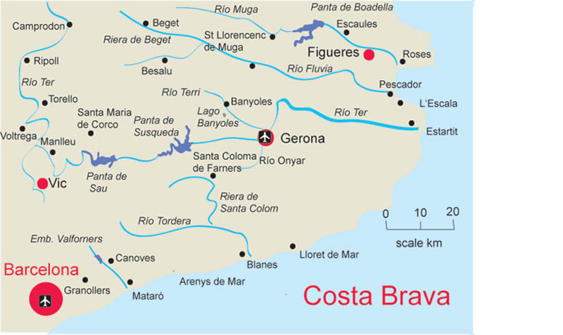 costa brava spain map